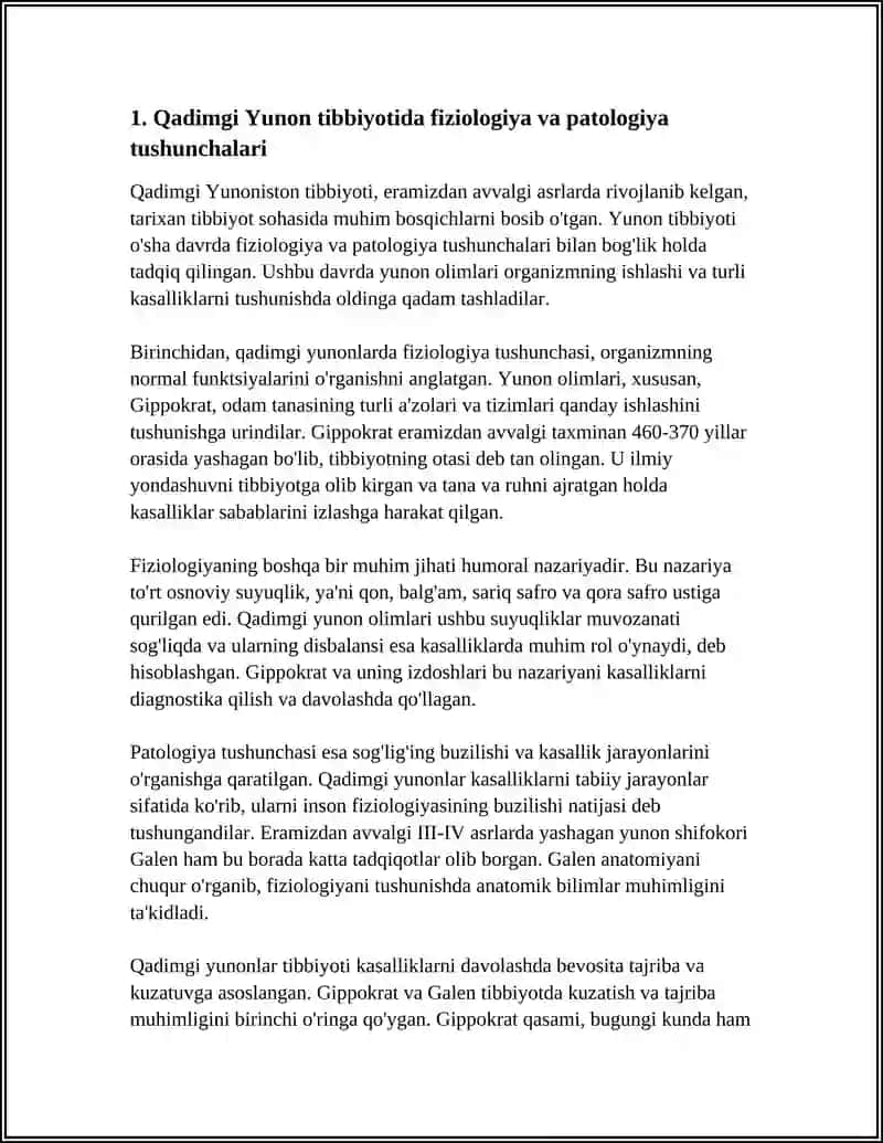 Fizalogiya va patologiya rivojlanish tarixidan mustaqil ish 3