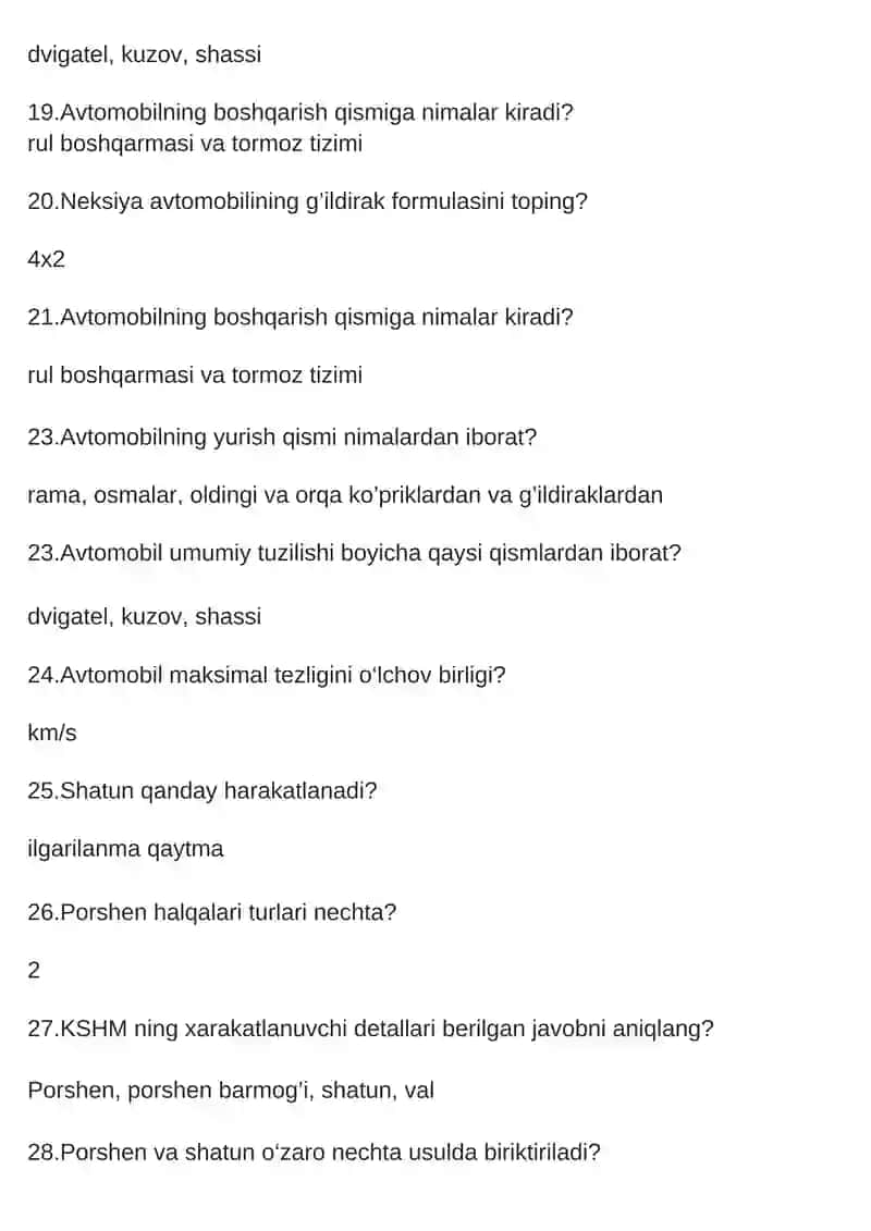 Avtomobilning Turlari 3