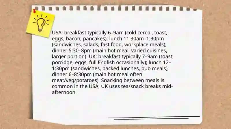 Eating habits and foods in USA and UK 3