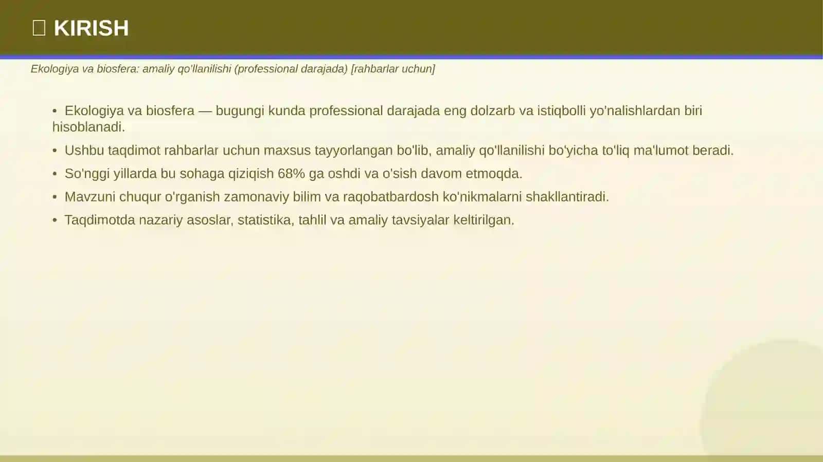 Ekologiya va biosfera: amaliy qo'llanilishi (professional darajada) [rahbarlar uchun] 3