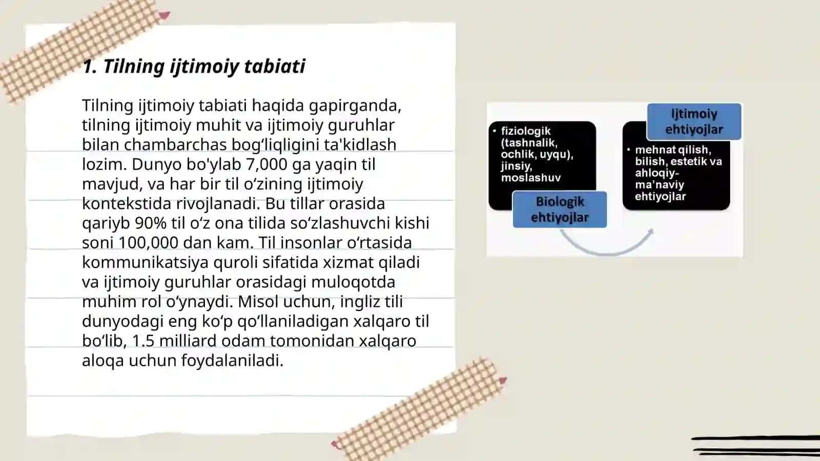 Tilning ijtimoiy, biologik, fiziologik tabiati 3