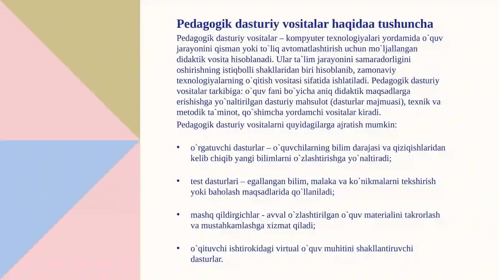 Pedagogik dasturiy vositalarning imkoniyatlari 3