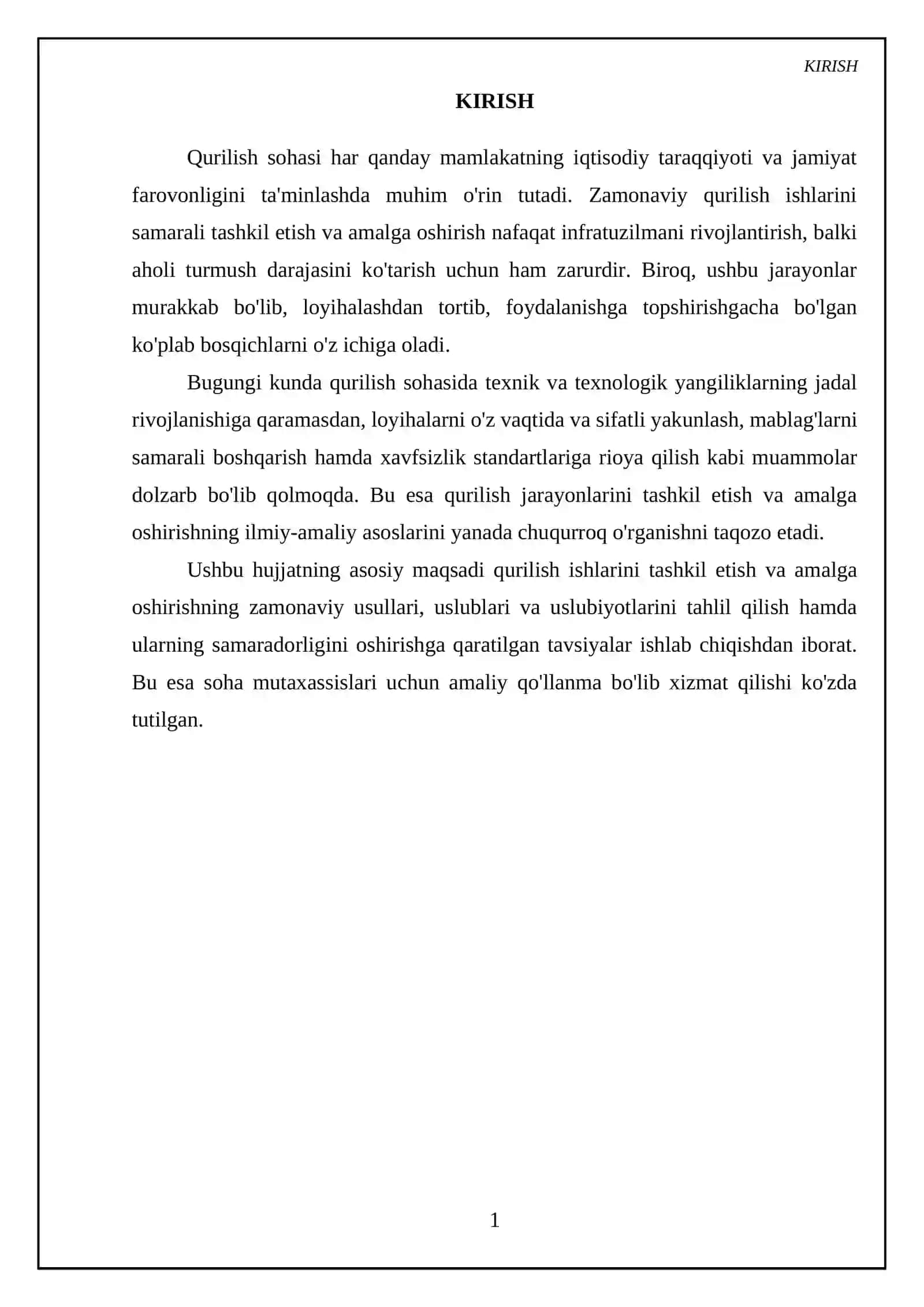 Qurilish loyihalarini rejalashtirish va dasturlash 3