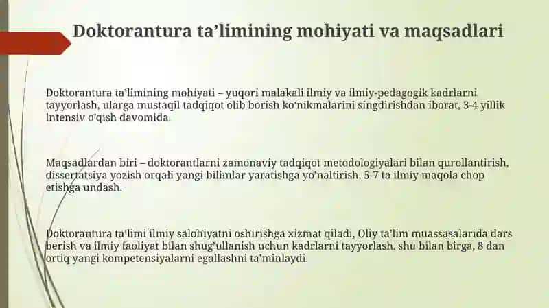 Taʼlim: Doktorantura va ilmiy maktablar 3