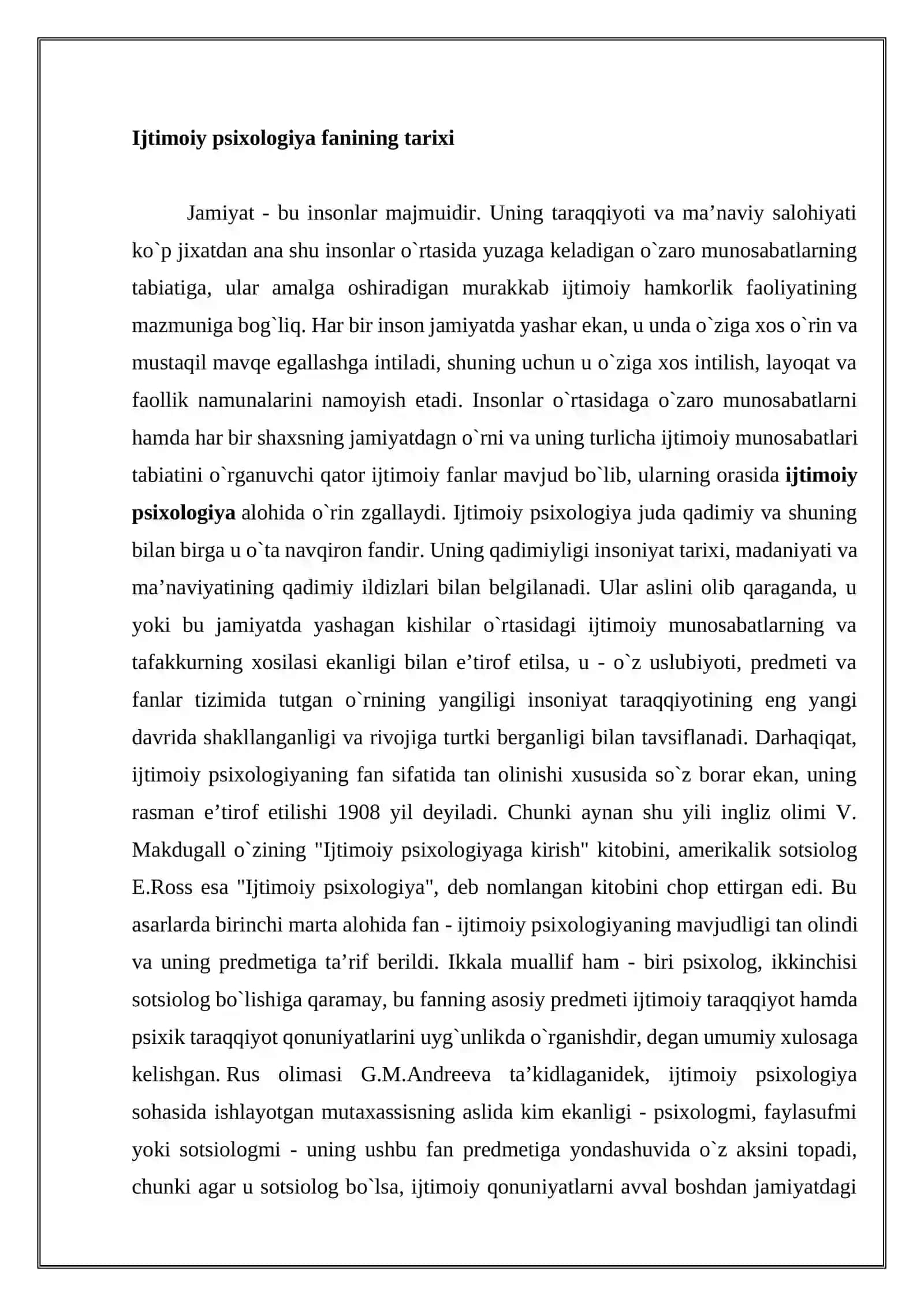 Toshkent Davlat Universiteti Pedagogika Psixalogiya yo`nalishi 3