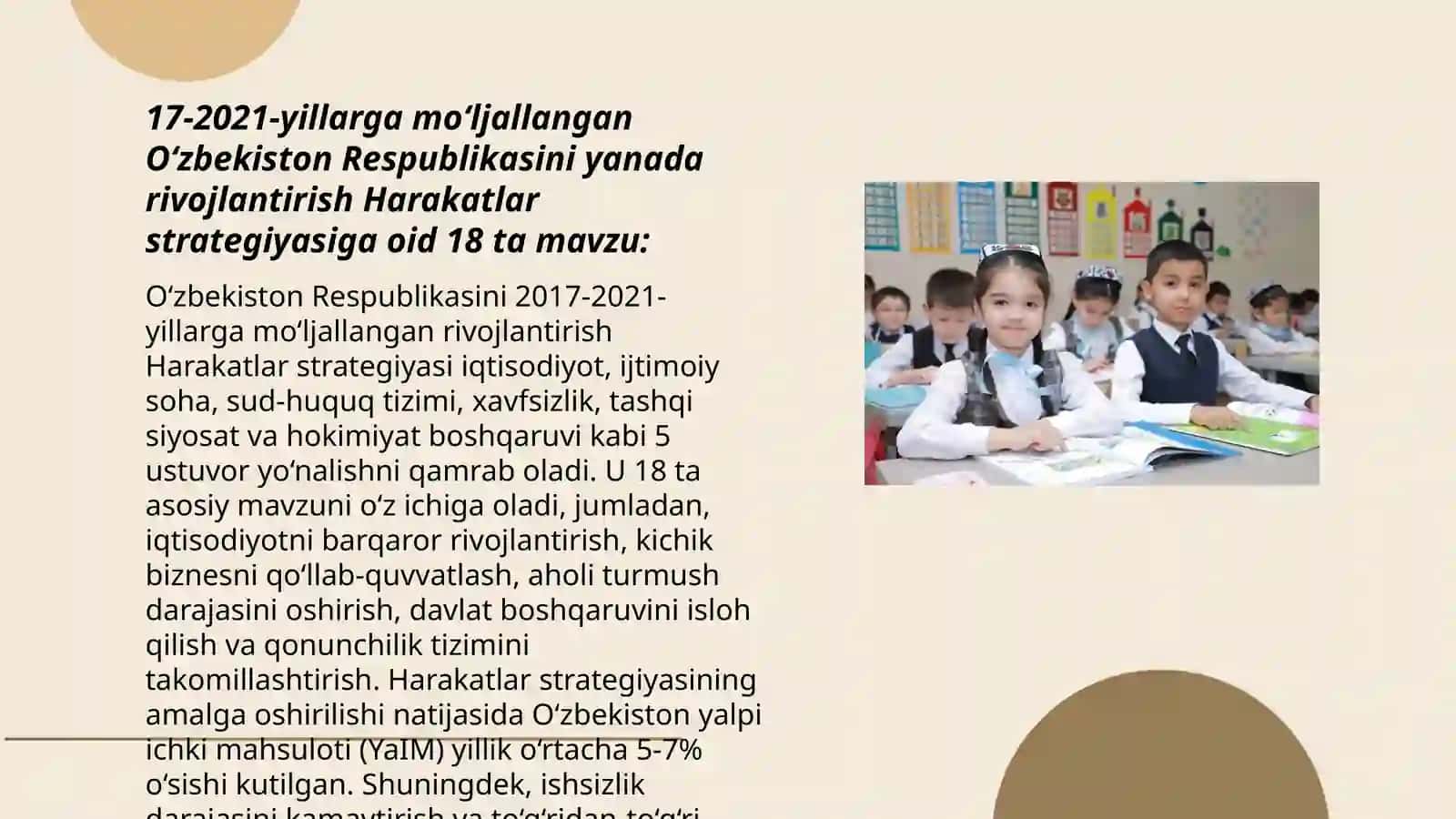 Mo'ljallangan O'zbekiston Respublikasi yanada rivojlantirish Harakatlar strategitasi 3