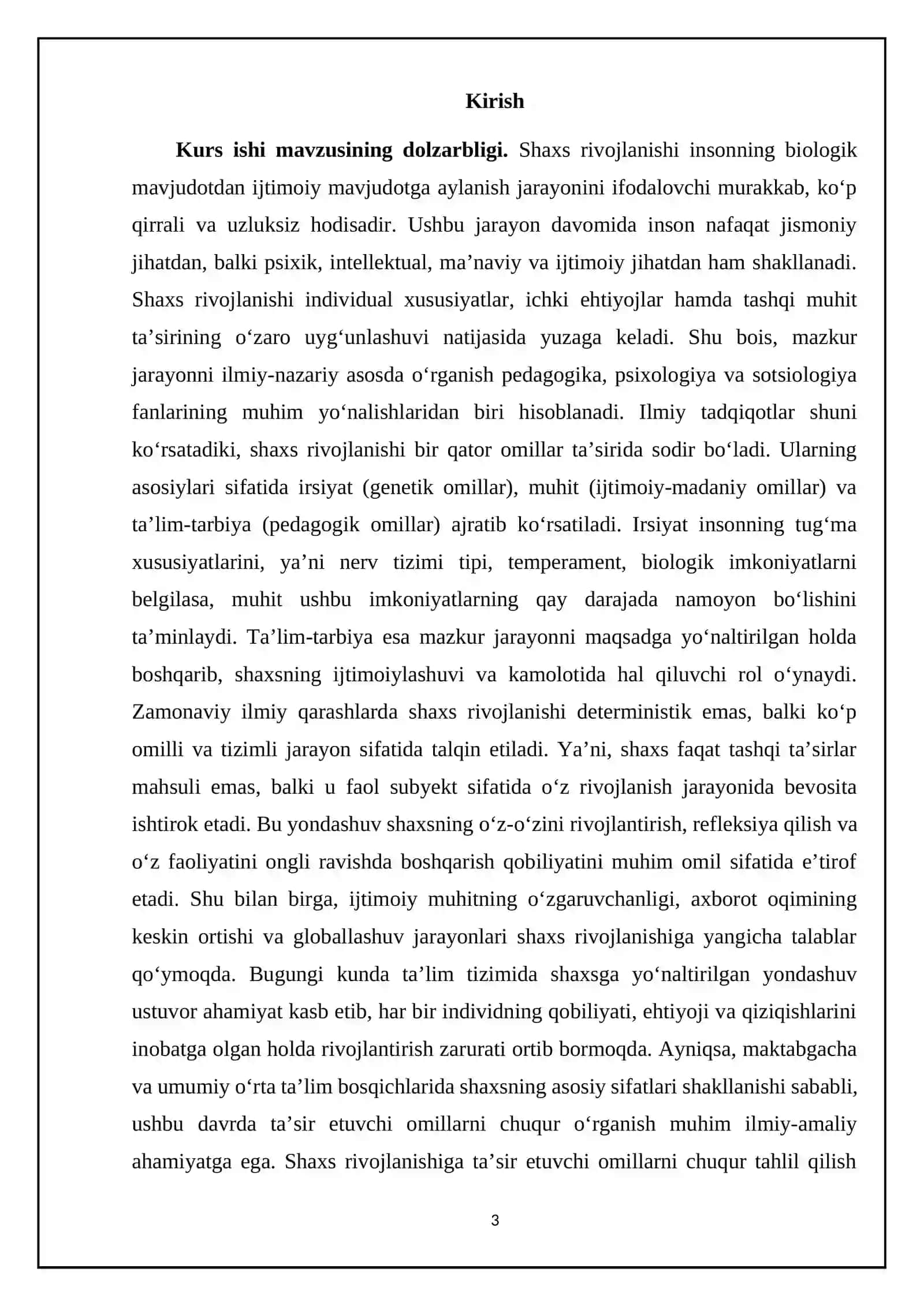 Shaxs rivojlanishiga ta’sir etuvchi omillar 3