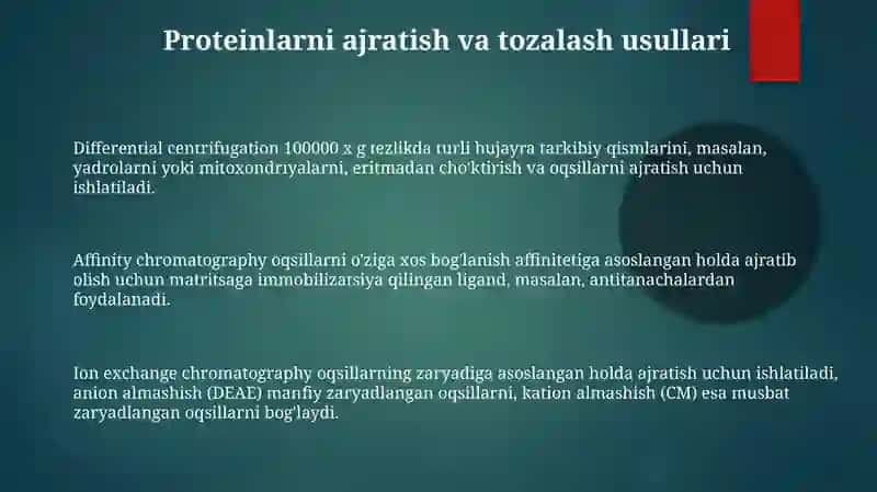Oqsil moddalariga xos tajribalar 3