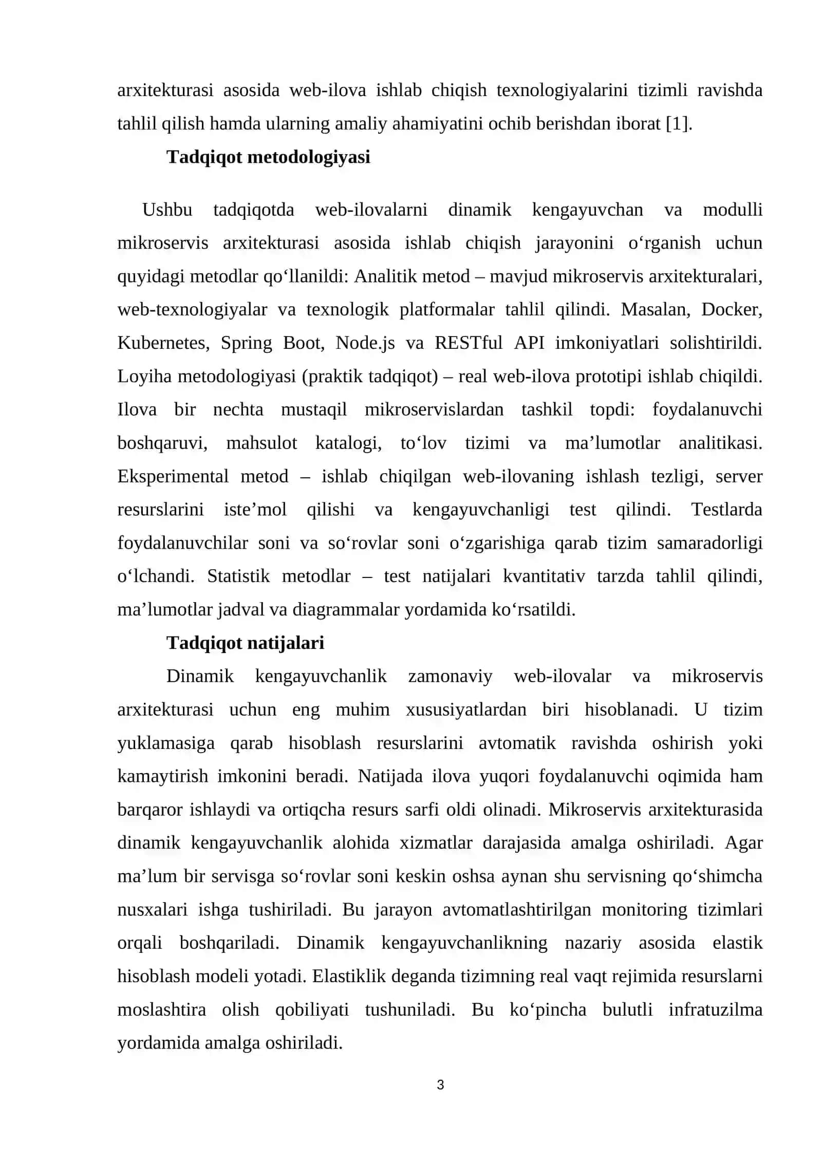 DINАMIK KЕNGАYUVСHАN VА MОDULLI MIKRОSЕRVIS АRХITЕKTURАSI АSОSIDА WЕB-ILОVА ISHLАB СHIQISH TЕХNОLОGIYАLАRI 3