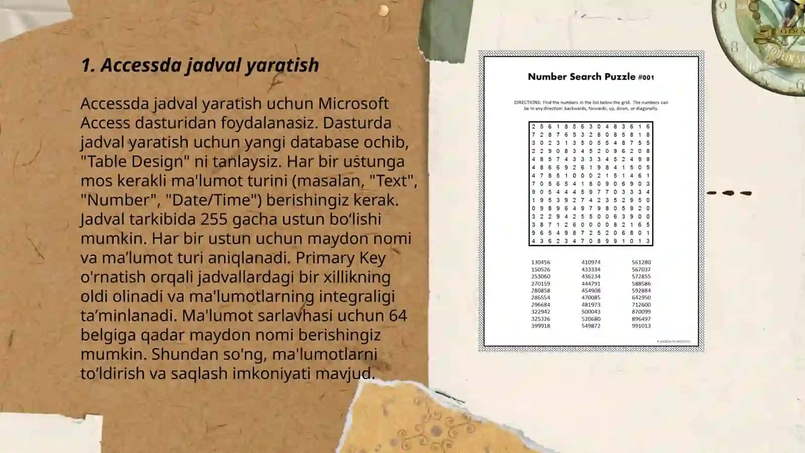Accessda jadval yaratish 3