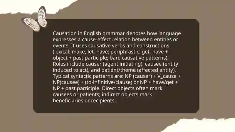 The causation and direct and indirect objects 3