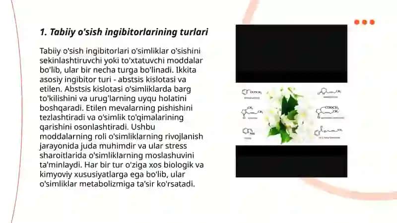Tabiiy o’sish ingibitorlari va ularning fiziologik ro’li 3
