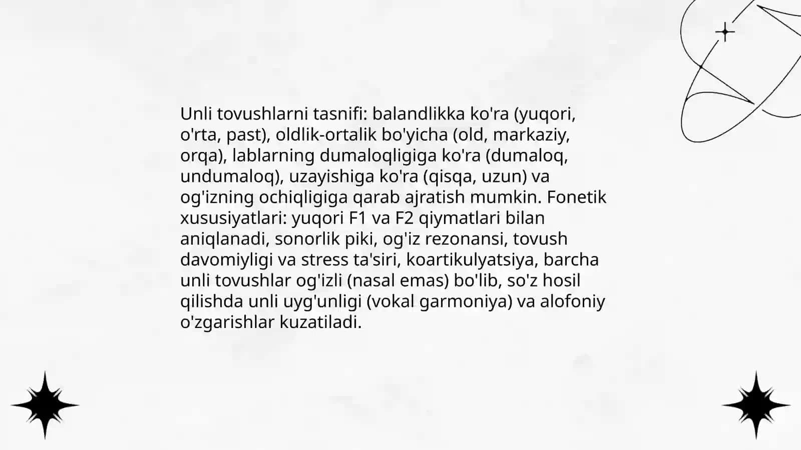 Unli va undosh tovushlarning ifodalanishi, ularning talaffuzi va imlosi 3