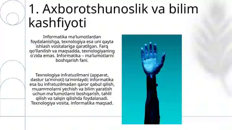 Texnologiya va informatika tushunchasi va farqi 3
