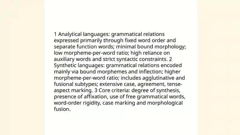 Morphological typology: Analytical and Synthatic language types 3
