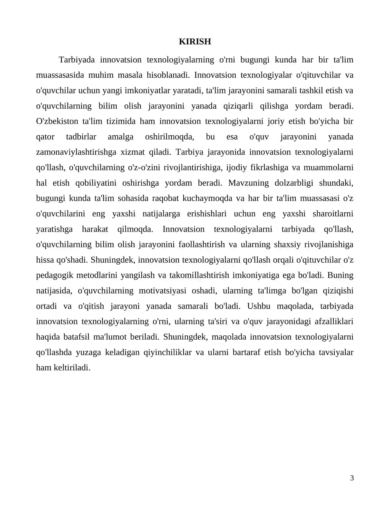 Tarbiyada innovatsion texnologiyalarning o'rni va ta'siri 3