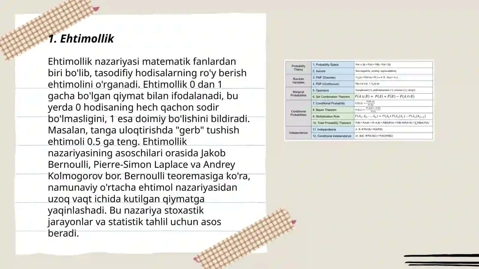 Ehtimolar nazariyasi va matematik statistikaning asosiy tushunchalari 3