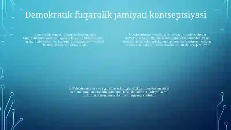 O‘Zbekstonda Demakratik Fuqarolik Jamiyayi Asoslarining Shakillanishi Amalga Oshirilgan Siyosiy Islohotlar 3