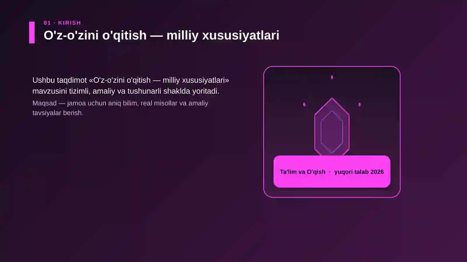 O'z-o'zini o'qitish — milliy xususiyatlari 3