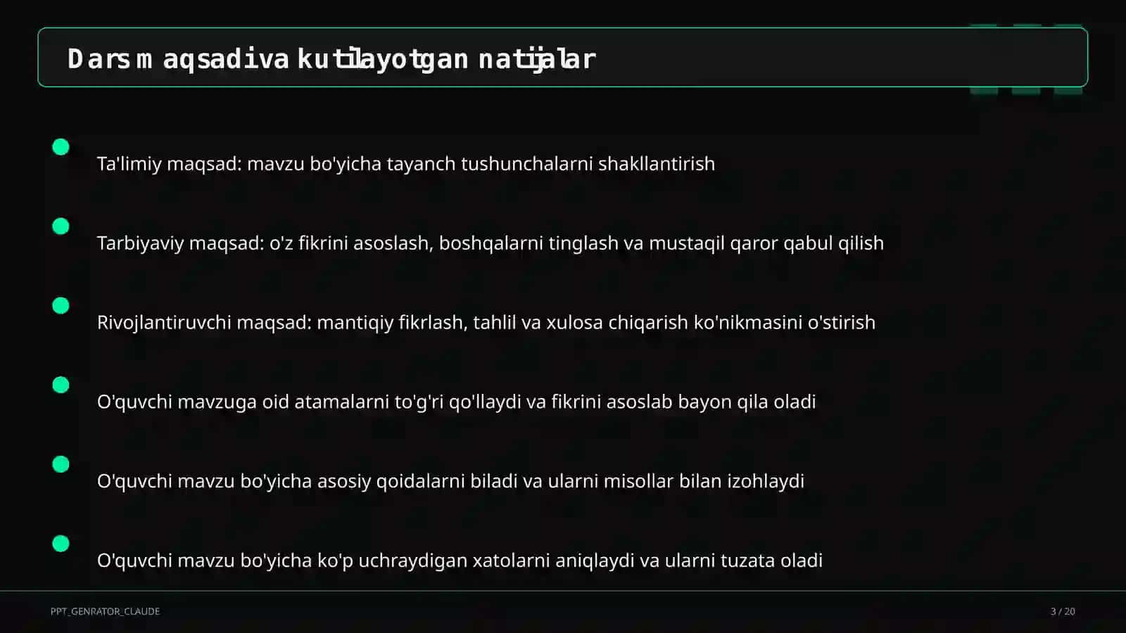 SMART maqsadlar asosida dars maqsadini belgilash 3