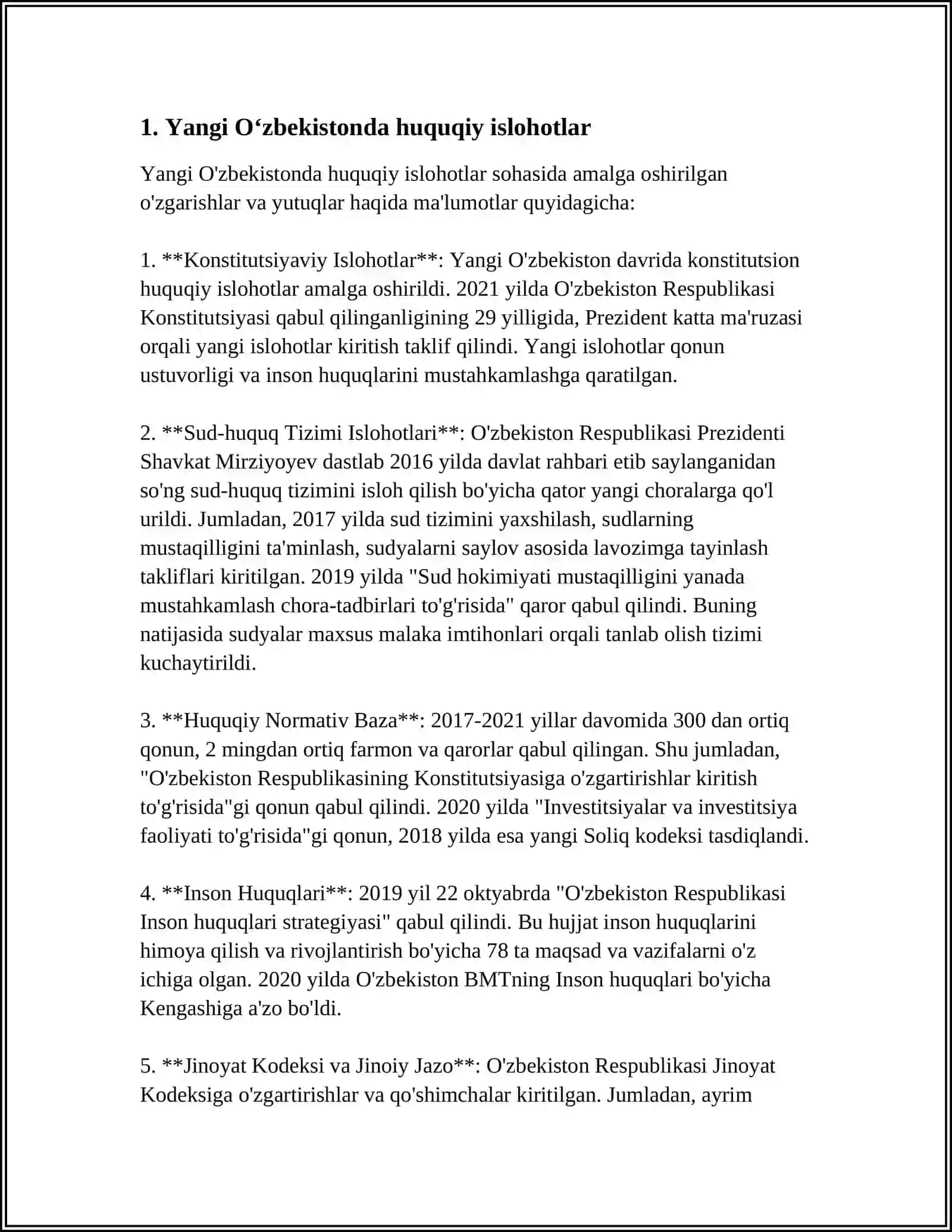 YANGI ÕZBEKISTONDA INSON HAQ HUQUQLARI VA ERKINLIKLARI KAFOLATINING YARATILISHI 3