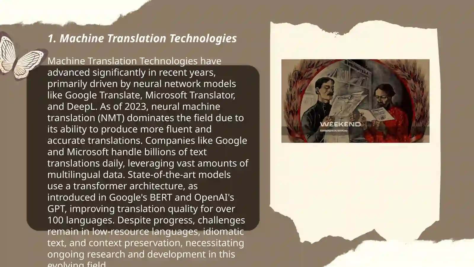 Machine Translation Technologies 3