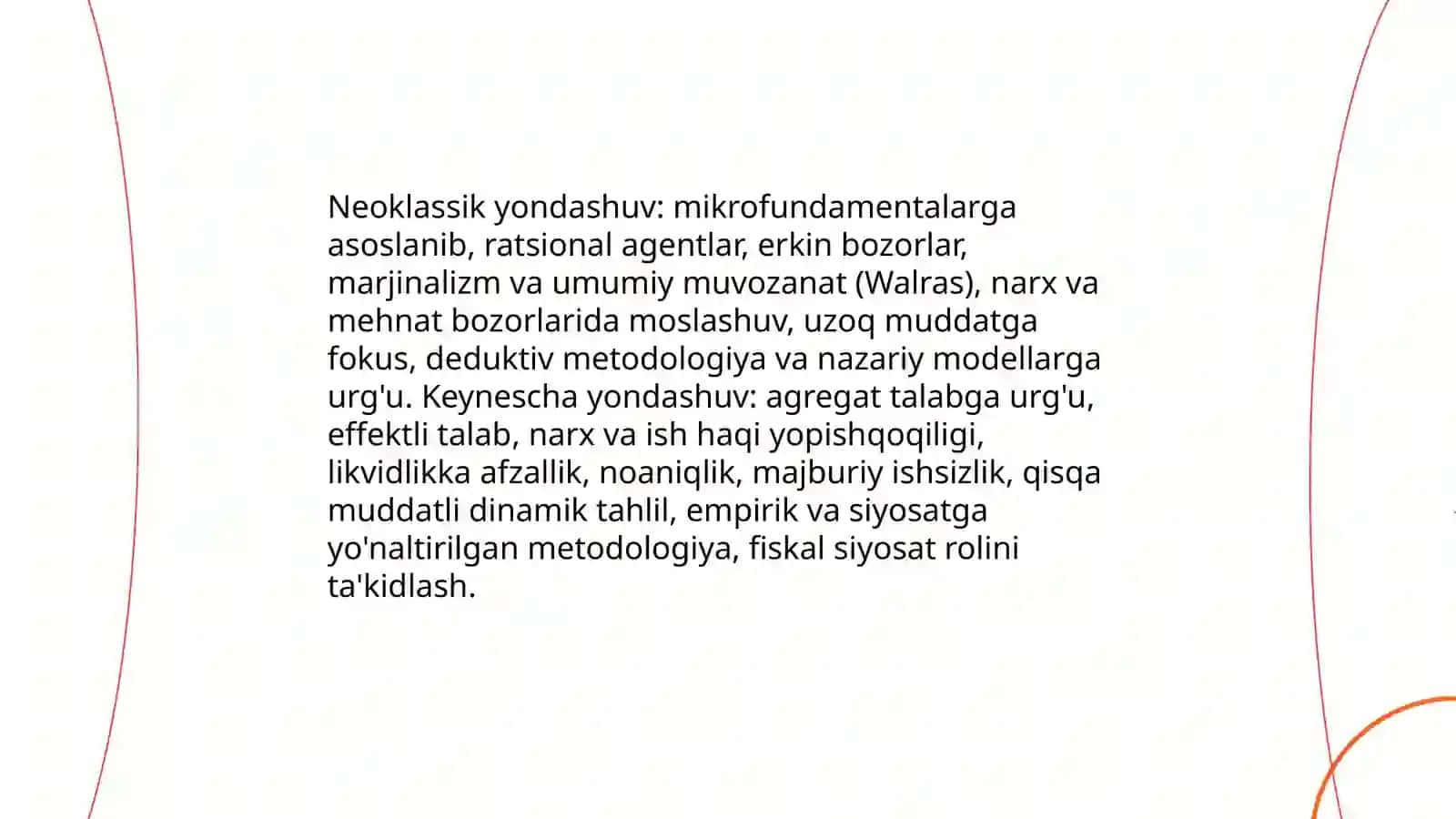 Neoklassik va Keynescha yondashuvlar asosida iqtisodiy siyosat tahlili 3