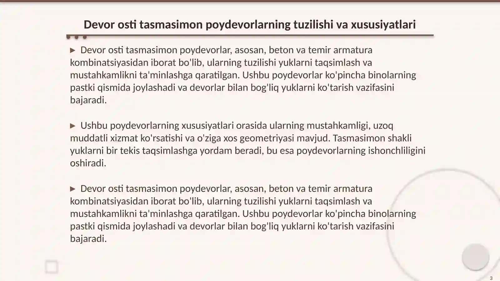 Devor osti tasmasimon poydevorlar 3