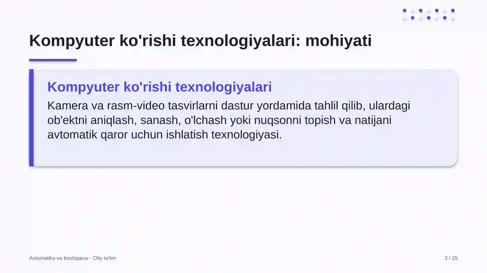 sanoatda kompyuter ko'rishi texnologiyalarini qo'llash 4194 3