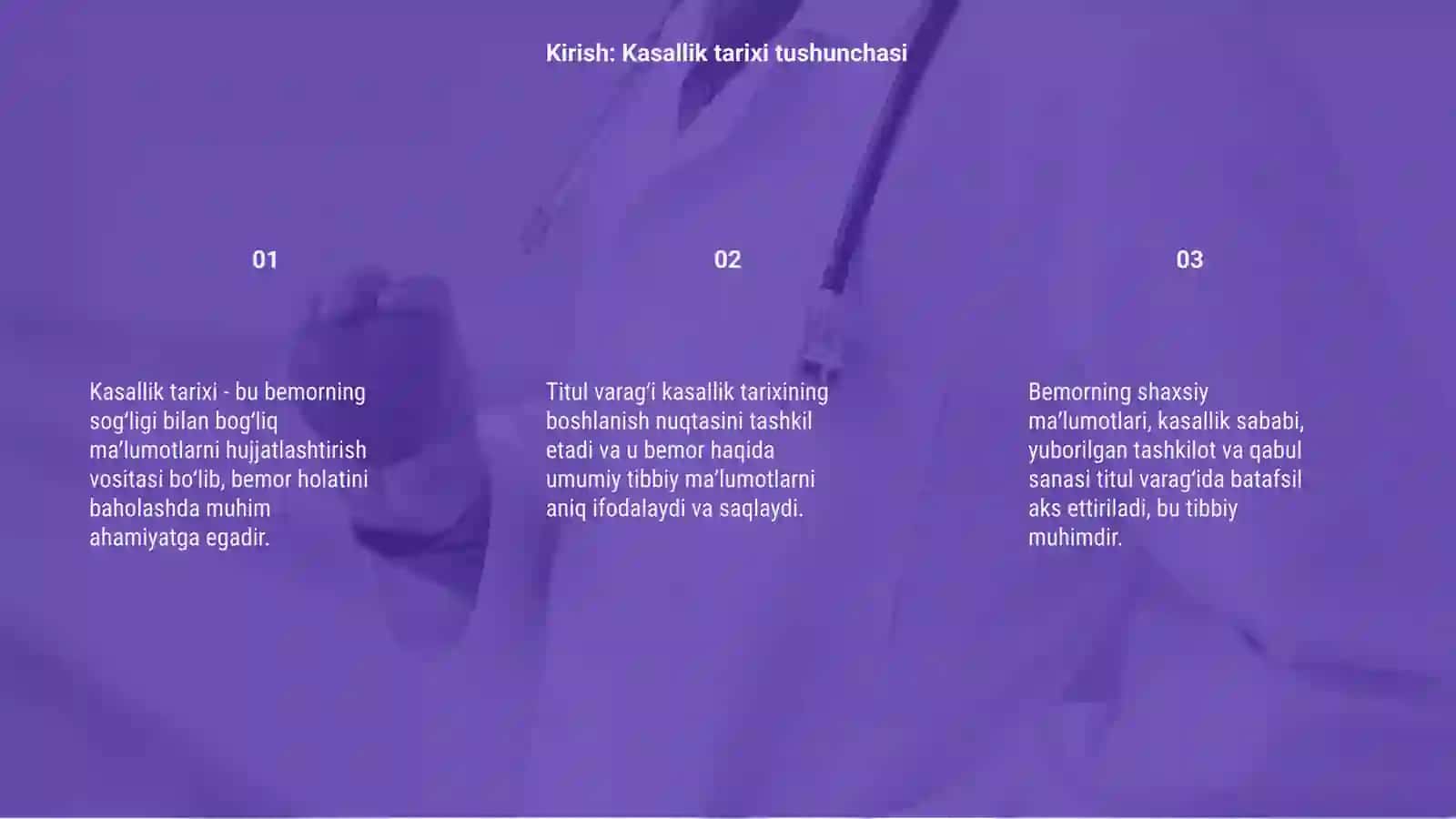 Bemor kasallik tarixini titul varagʻini to'ldirish 3