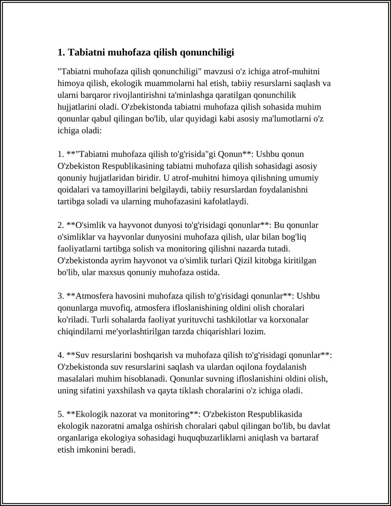 TABIAT BURCHAGIDAGI HAYVONLARNI SAQLASHGA QO‘YILGAN TALABLAR 3
