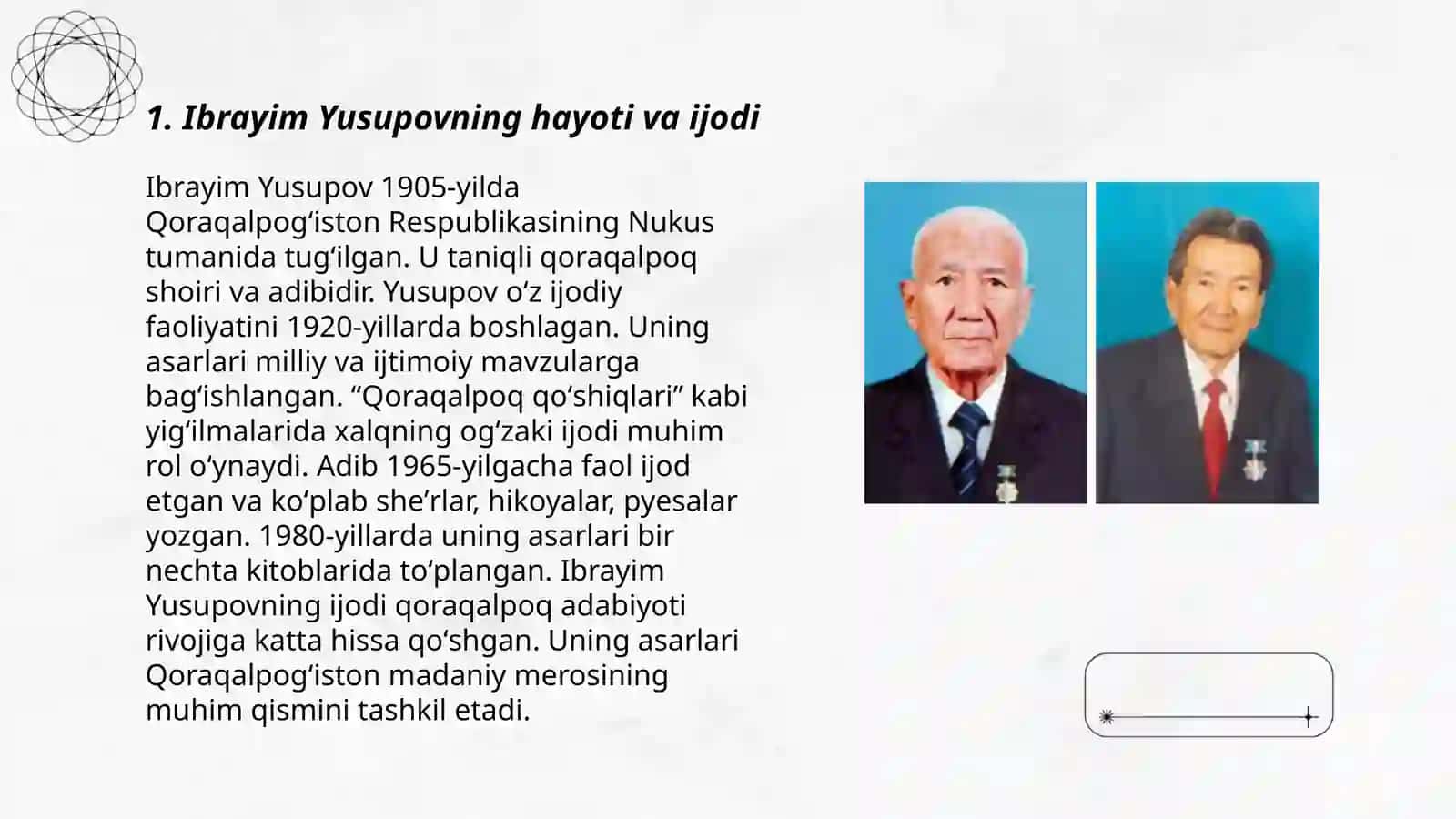 Ibrayim Yusupovning mangu buloq asari togrisida slayd 3