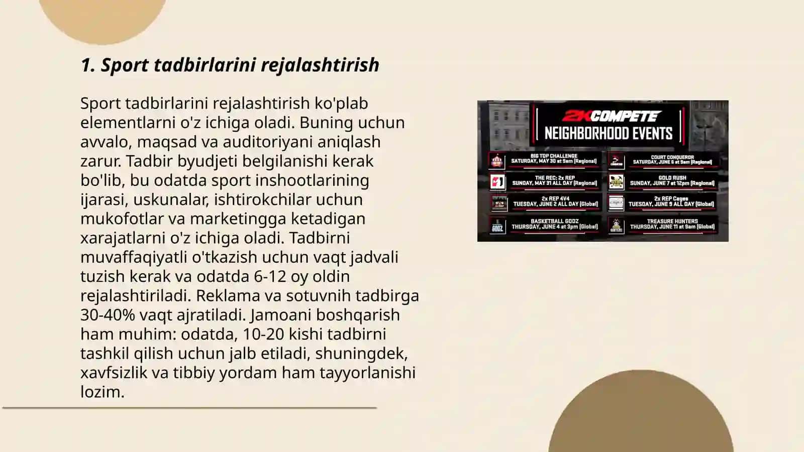 Sport tadbirlarini tashkil etish 3