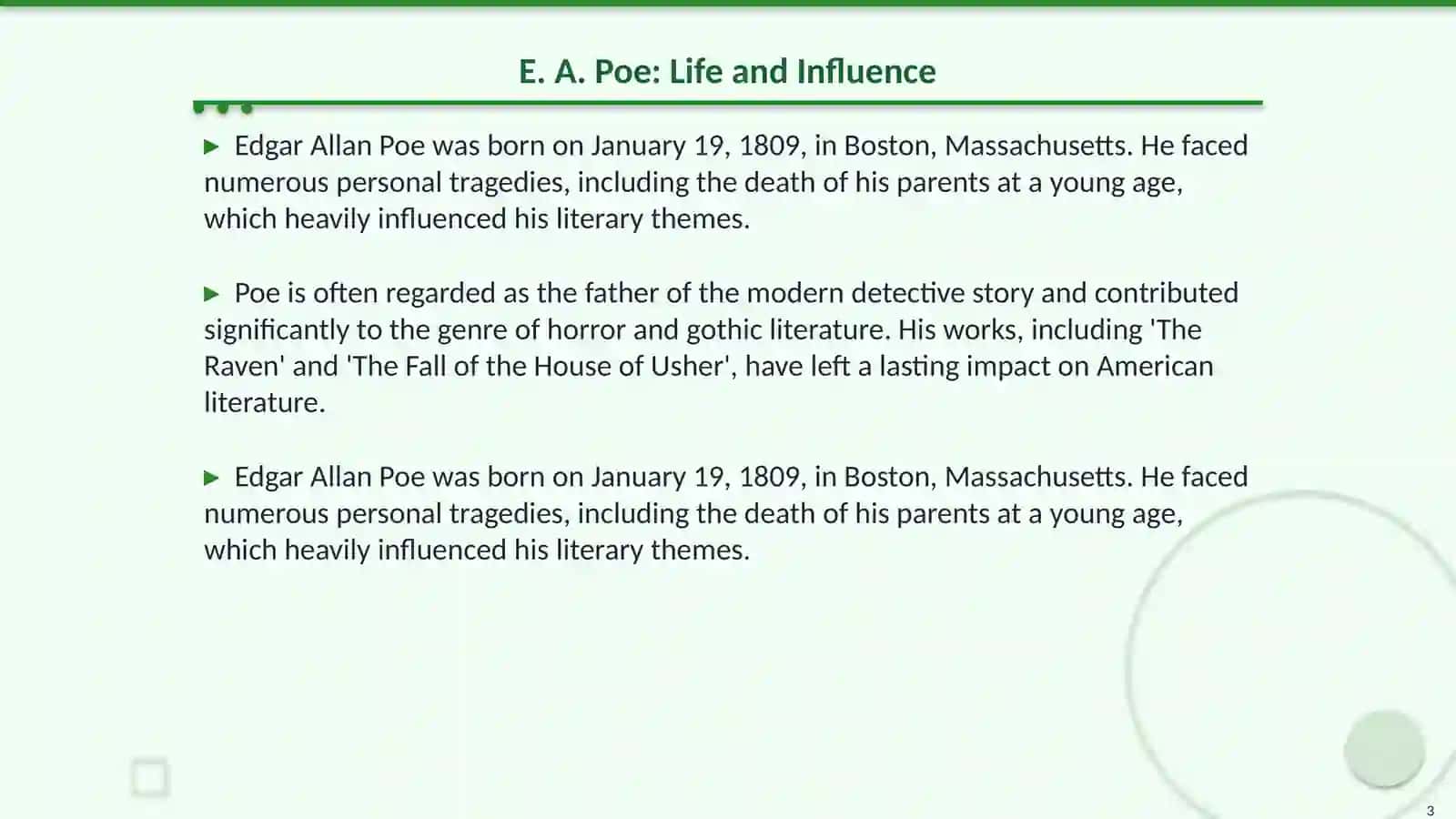 "The Tell Tale Heart" by E. A. Poe 3