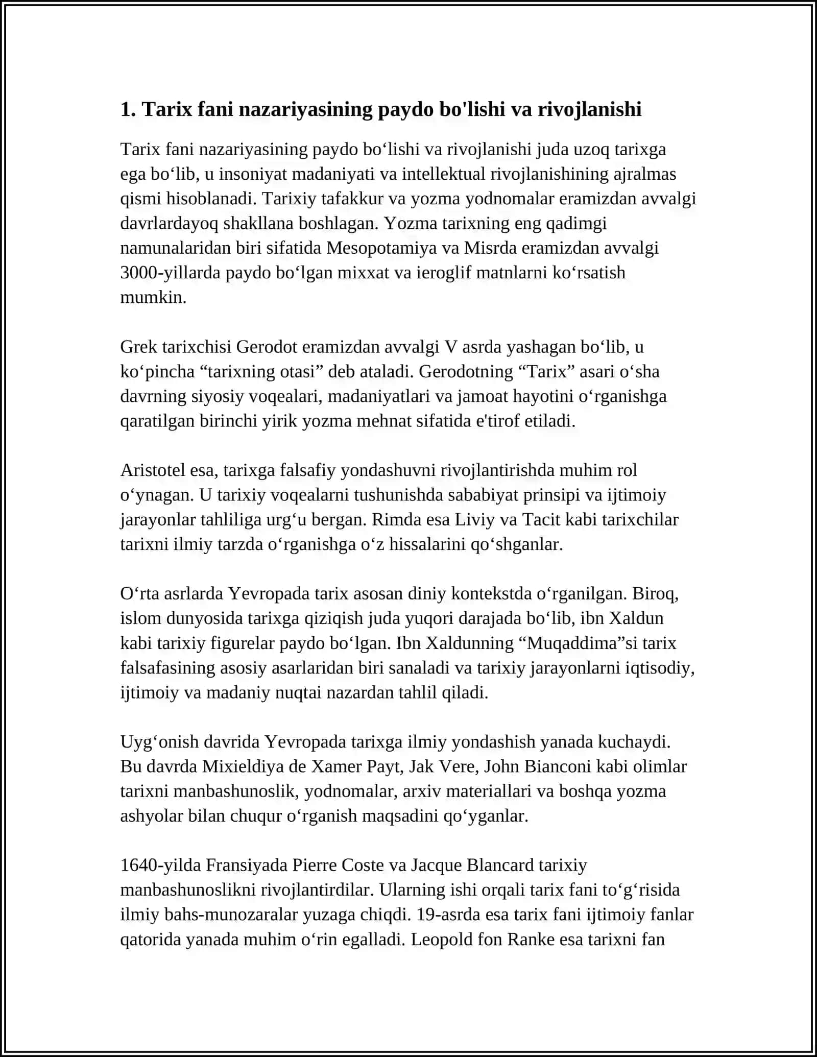 TARIX FANI NAZARYA ASOSLARI FANINING RIVOJLANISH BOSQICHI 3