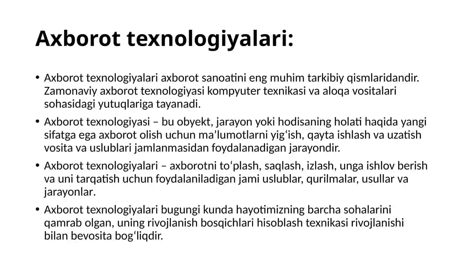 Iqtisodiyotda axborot-kommunikatsiya texnologiyalari va tizimlar fanining predmeti va vazifalari 3
