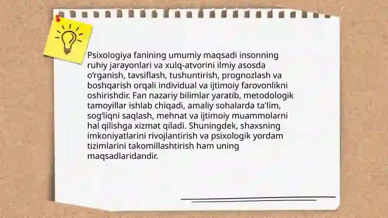 Psixologiya fanining maqsad va vazifalari 3