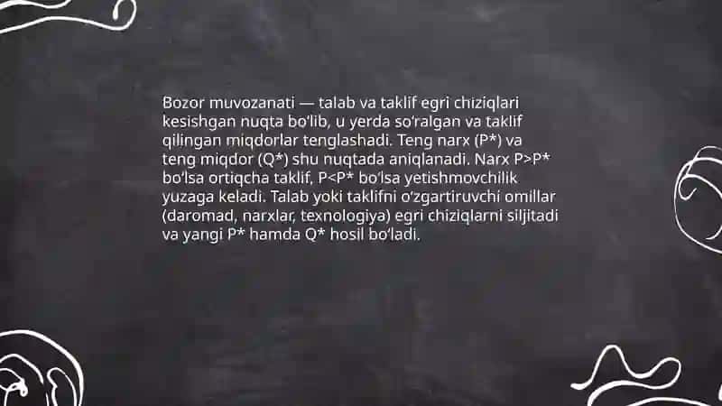 Talab va taklif qonuniga koʻra narx belgilash usullari 3