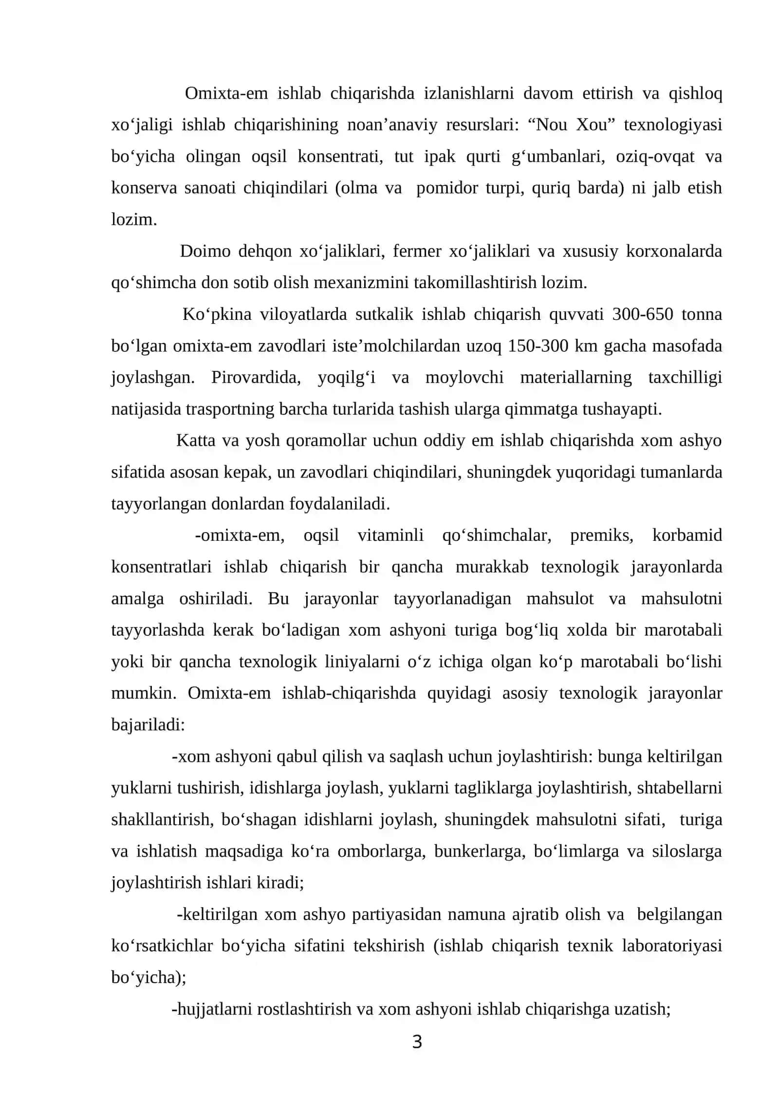Omixta em ishlab chiqarish bo‘yicha umumiy ma’lumot 3