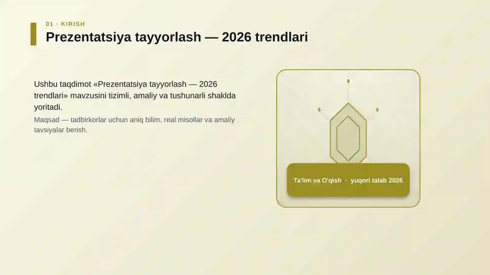 Prezentatsiya tayyorlash — 2026 trendlari 3