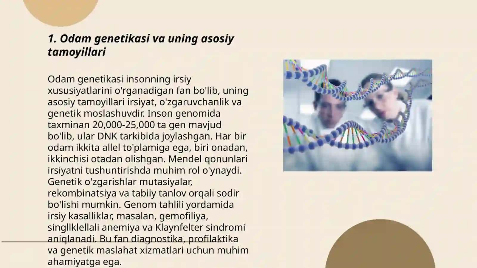 Odam genetikasi va Tibbiy genetika 3