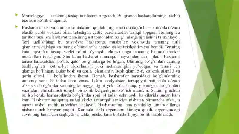 Hasharotlarning morfologiyasi, anatomiyasi va fiziologiyasi 3
