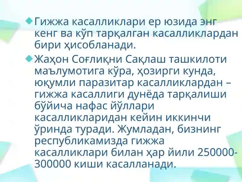 Гижжа касалликлари 3
