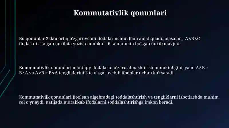 Boolean Funktsiyalari 3