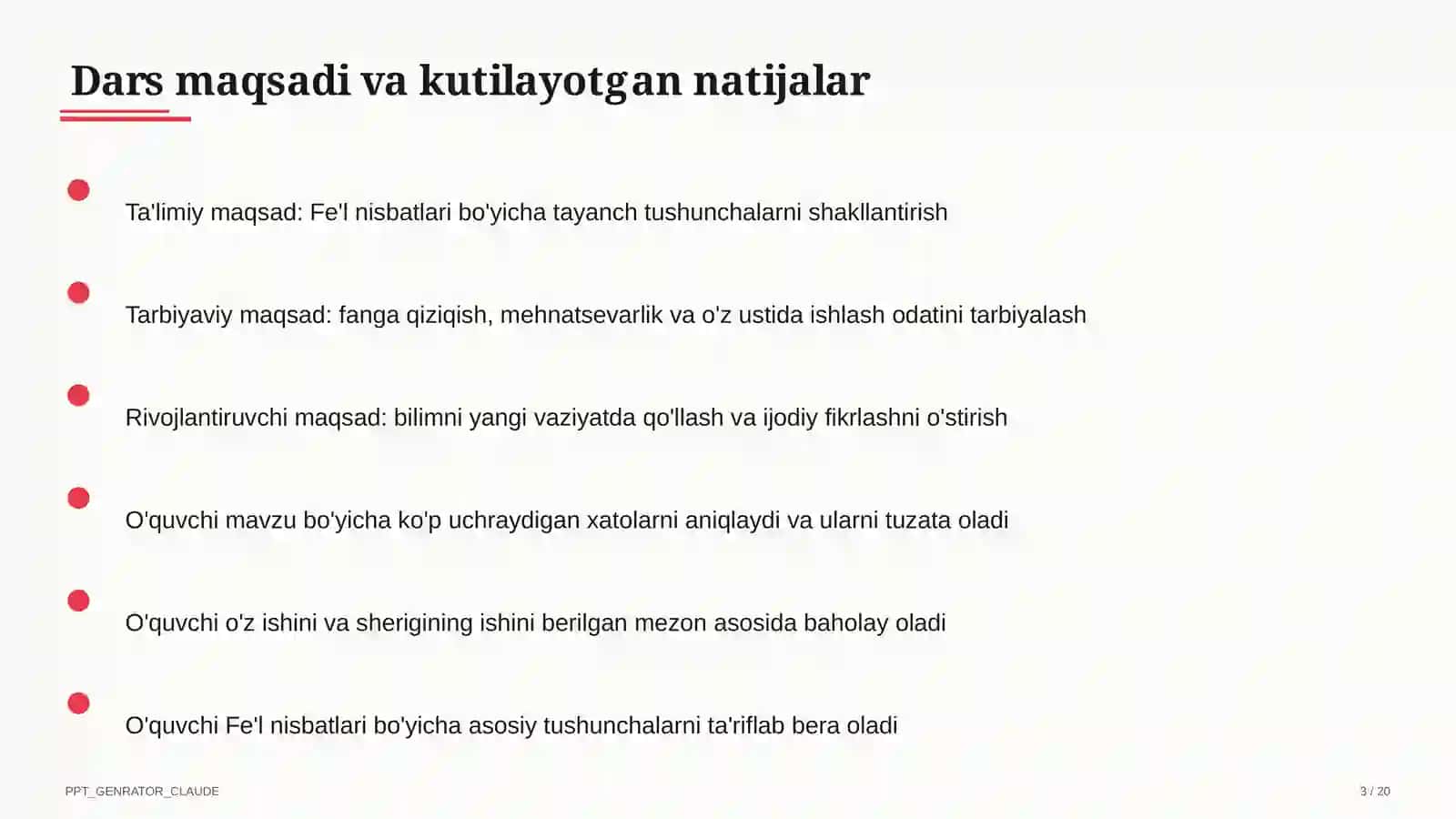 Fe'l nisbatlari (7-sinf) 3