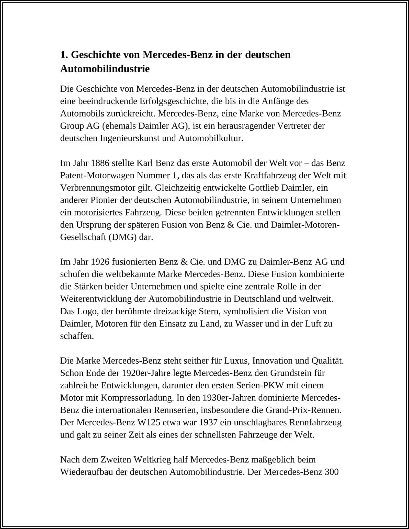 Geschichte von Mercedes-Benz in der deutschen Automobilindustrie 3