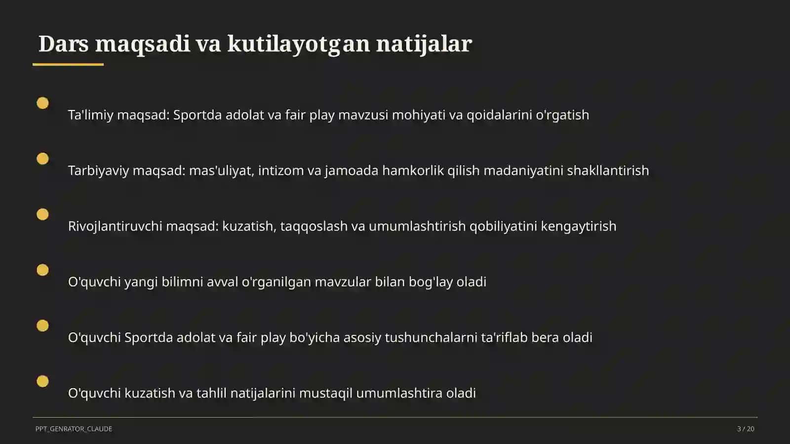 Sportda adolat va fair play (10-sinf) 3
