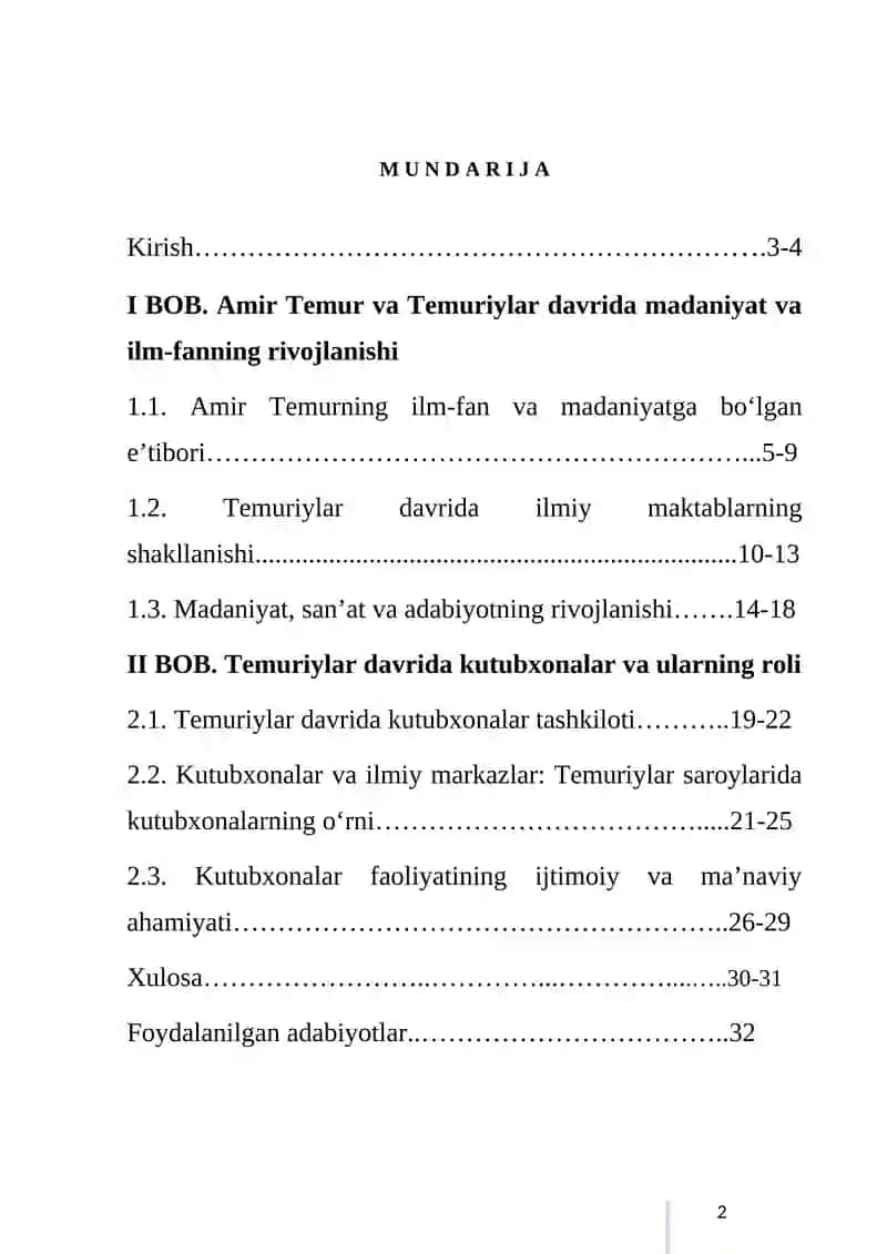 AMIR TEMUR VA TEMURIYLAR DAVRIDA MADANAIY HAYOT VA KUTUBXONALAR 3
