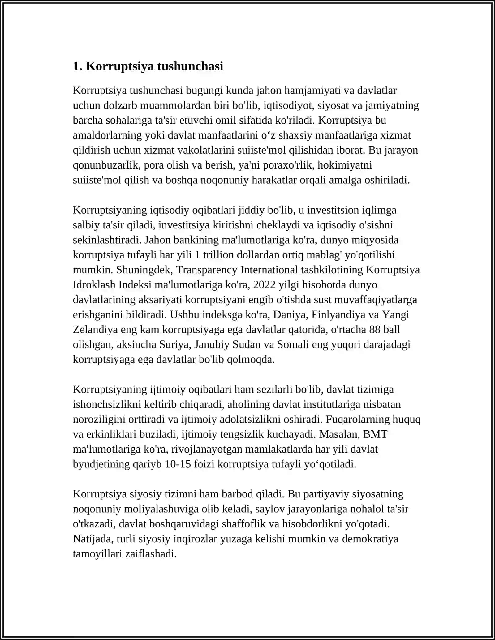 KORRUPSIYA MASALASI KELIB CHIQISHI,OQIBATLARI VA UNING OLDINI OLISH YOʻLLARI 3