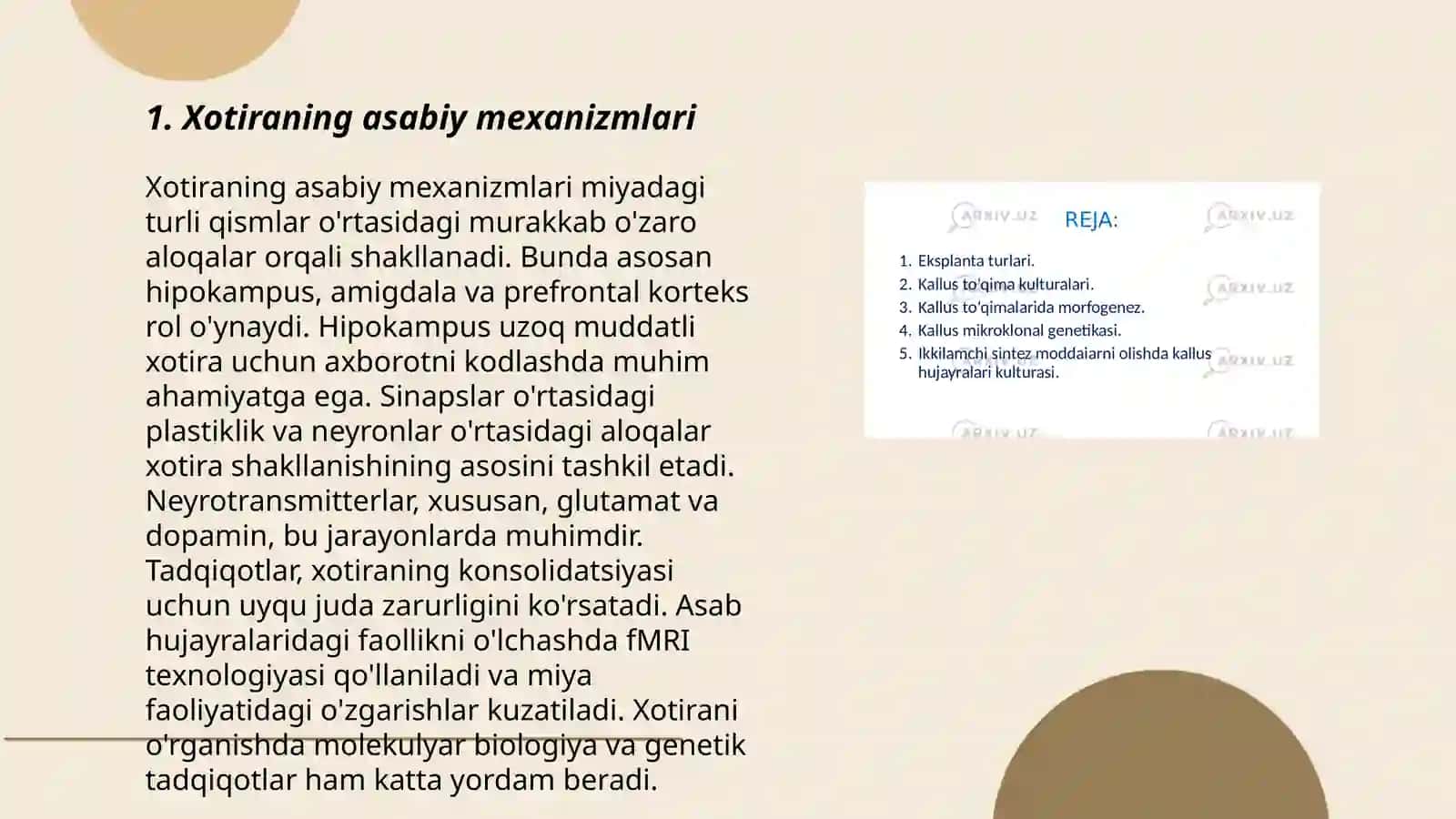 Xotiraning fiziologik mexanizmlari 3
